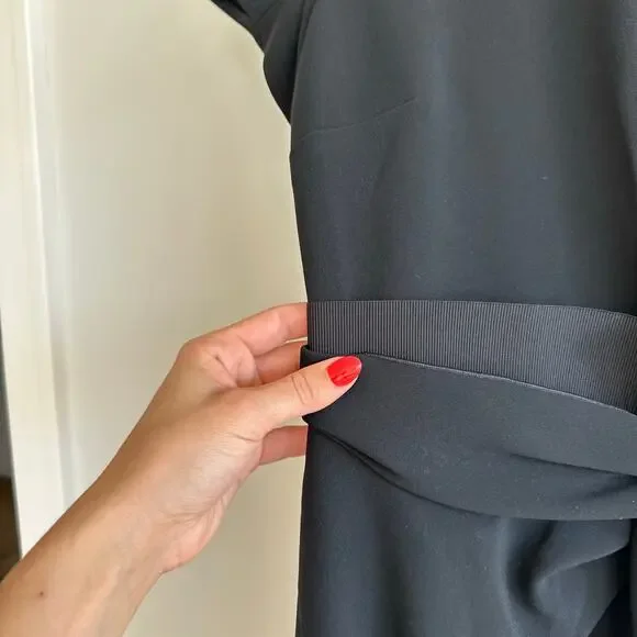 MaxMara Twist Front Short Sleeve Empire Waist Mini Dress Black S - Picture 6 of 8